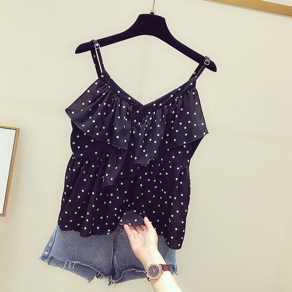 fairy western style polka dot loose-fit slimming chiffon blouse base shirt outer wear camisole summer, Black;white
fairy western style polka dot loose-fit slimming chiffon blouse base shirt outer wear camisole summer, Black;white