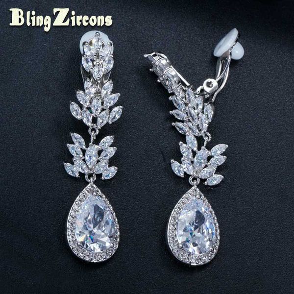 beaqueen no hole ear clip on earrings long water drop cubic zirconia elegant women wedding jewelry without piercing e208, Silver
beaqueen no hole ear clip on earrings long water drop cubic zirconia elegant women wedding jewelry without piercing e208, Silver
