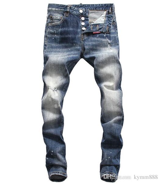 european standing men's jeans, men's jeans, a pair of skinny jeans and black embroidered skulls#023, Blue
european standing men's jeans, men's jeans, a pair of skinny jeans and black embroidered skulls#023, Blue