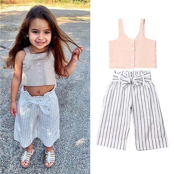 leisure toddler kids baby girl summer clothing set sleeveless cropped pants wide-legged trousers 2pcs outfits set sunsuit, White
leisure toddler kids baby girl summer clothing set sleeveless cropped pants wide-legged trousers 2pcs outfits set sunsuit, White