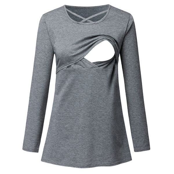 maternity long sleeve o-neck nursing t-shirt for breastfeeding clothes for women spring cotton solid blouse for feeding cf, White
maternity long sleeve o-neck nursing t-shirt for breastfeeding clothes for women spring cotton solid blouse for feeding cf, White