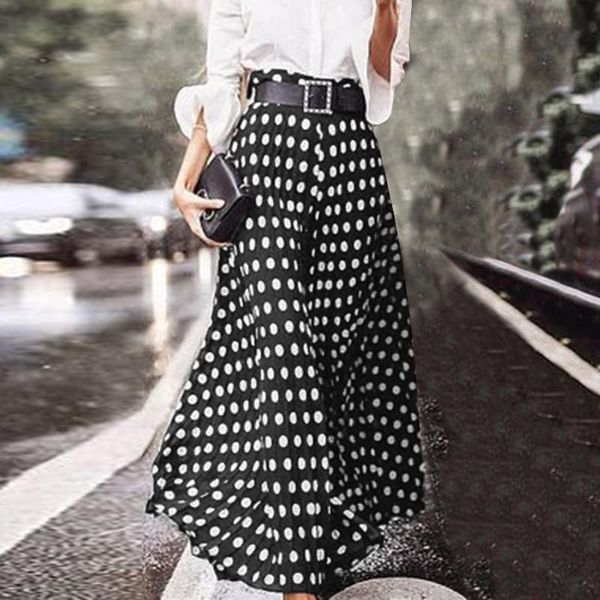 women's casual vetidos 2020 zanzea elegant polka dot printed skirts casual zipper maxi skirts female high waist robe oversized, Black
women's casual vetidos 2020 zanzea elegant polka dot printed skirts casual zipper maxi skirts female high waist robe oversized, Black