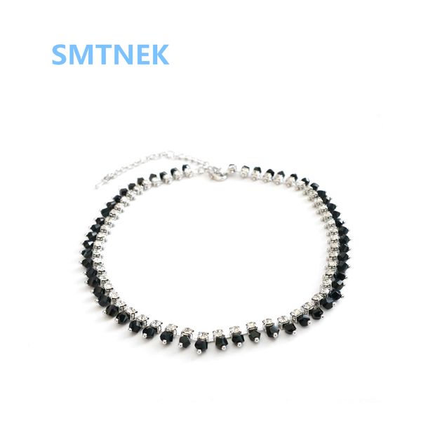 smtnek new fashion black crystal collar female creative personality alloy necklace fine jewelry :0, Silver
smtnek new fashion black crystal collar female creative personality alloy necklace fine jewelry :0, Silver