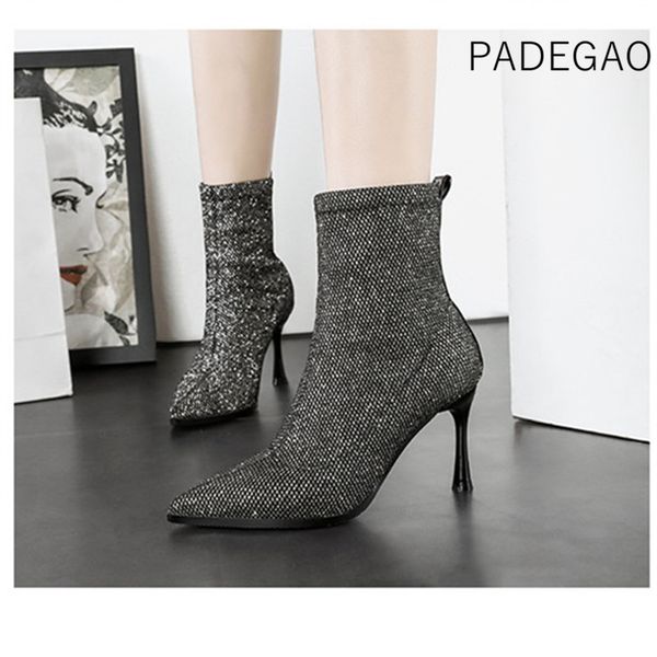 women winter shoes 2019 high heels boots club bling korean casual ankle boots for women, Black
women winter shoes 2019 high heels boots club bling korean casual ankle boots for women, Black