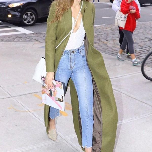 new runway women super long woolen coat high street boyfriend suit collar wool blends overcoat ladies slim fit green maxi trench, Black
new runway women super long woolen coat high street boyfriend suit collar wool blends overcoat ladies slim fit green maxi trench, Black
