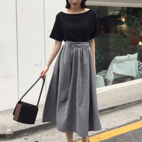 korean style patchwork lady dress 2019 women maxi dresses office lady vintage summer female fashion dress vestiods a line robe, Black;gray
korean style patchwork lady dress 2019 women maxi dresses office lady vintage summer female fashion dress vestiods a line robe, Black;gray