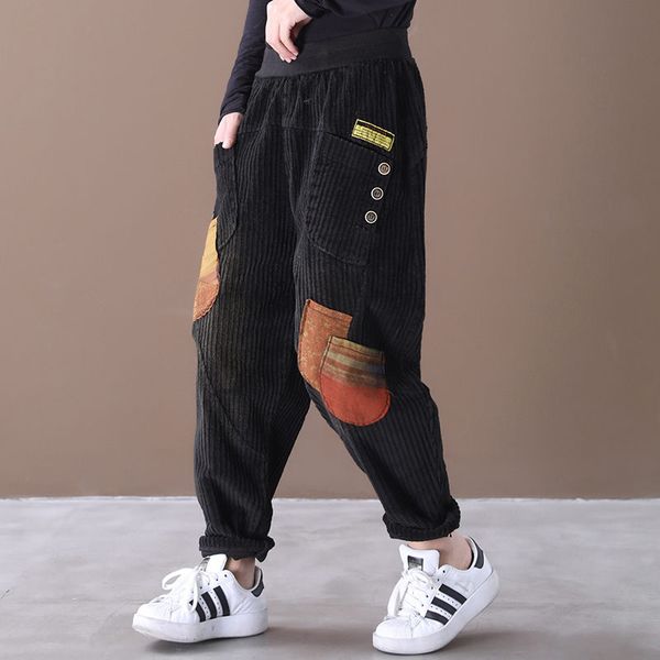 spring 2020 korean vintage baggy pants women patchwork pantalons femme casual corduroy elastic trousers tide streetwear f2920, Black;white
spring 2020 korean vintage baggy pants women patchwork pantalons femme casual corduroy elastic trousers tide streetwear f2920, Black;white