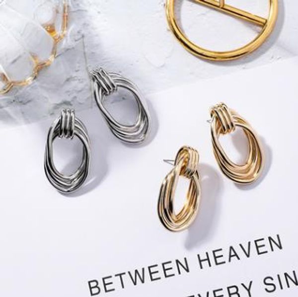 korean personality exaggeration winding fashion jewelry metal oval geometric hoop earrings for women, Golden
korean personality exaggeration winding fashion jewelry metal oval geometric hoop earrings for women, Golden