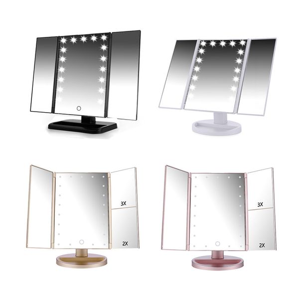 LED Touch Screen 21 Light Makeup Mirror Table Desktop Makeup 1X/2X/3X/10X Magnifying Mirrors Vanity 3 Folding Adjustable Mirror BH370
LED Touch Screen 21 Light Makeup Mirror Table Desktop Makeup 1X/2X/3X/10X Magnifying Mirrors Vanity 3 Folding Adjustable Mirror BH370