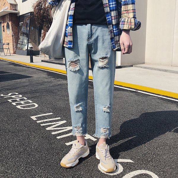 spring new jeans men fashion washed solid color casual straight denim pants man streetwear hip hop loose trousers male clothes, Blue
spring new jeans men fashion washed solid color casual straight denim pants man streetwear hip hop loose trousers male clothes, Blue
