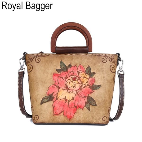 

royal bagger handbag for women girls genuine cow leather super fashion shoulder sling bag handle bags retro casual