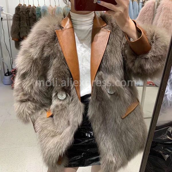 women's fur & faux real coat with collar 2021 winter women plus size elegant korean thick warm clothes, Black
women's fur & faux real coat with collar 2021 winter women plus size elegant korean thick warm clothes, Black