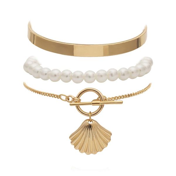 3 pcs/set sea shell charm bracelet for women pearl chain bracelet simple open cuff bangles korean style women's bracelets 2019, Black
3 pcs/set sea shell charm bracelet for women pearl chain bracelet simple open cuff bangles korean style women's bracelets 2019, Black
