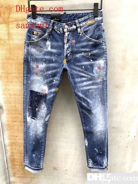 european station men s high-end washed d2 jeans italian stretch slim swallow embroidery ds feet jeans, Blue
european station men s high-end washed d2 jeans italian stretch slim swallow embroidery ds feet jeans, Blue