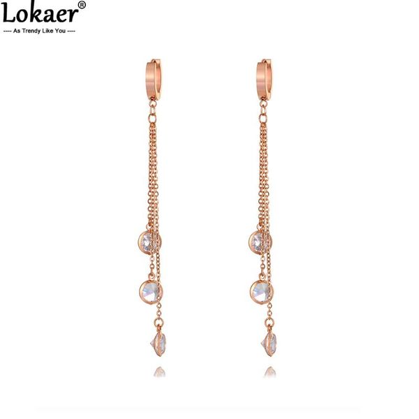 lokaer trendy titanium stainless steel long tassel drop earrings for women bohemia cz crystal dangle earrings jewelry e20074, Silver
lokaer trendy titanium stainless steel long tassel drop earrings for women bohemia cz crystal dangle earrings jewelry e20074, Silver