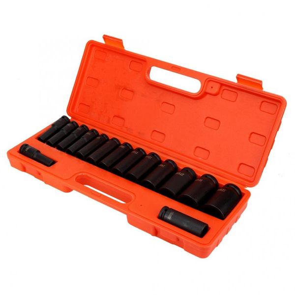 15 pcs / set 1/2 inch carbon steel deep impact socket tool set 10-32mm for garage workshop car accessories
15 pcs / set 1/2 inch carbon steel deep impact socket tool set 10-32mm for garage workshop car accessories