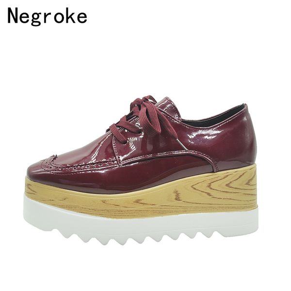 35-40 autumn casual flat women shoes patent leather lace-up loafers flat platforms fashion style ladies oxfords shoes, Black
35-40 autumn casual flat women shoes patent leather lace-up loafers flat platforms fashion style ladies oxfords shoes, Black