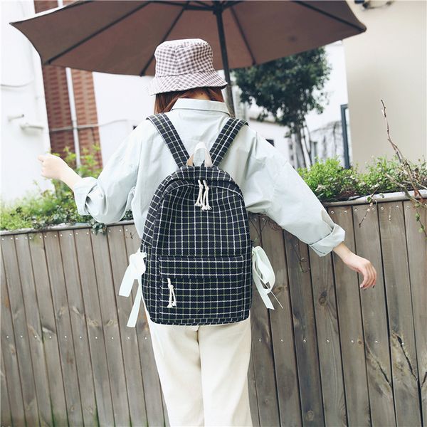35#women sen literary retro plaid bag female small fresh plaid bow student backpack lace bow student school mochila
35#women sen literary retro plaid bag female small fresh plaid bow student backpack lace bow student school mochila