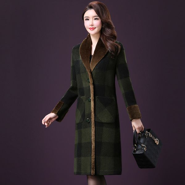classic coat new winter clothing korea lattice woolen coat female single-breasted warm double-sided cashmere long womens coats, Black
classic coat new winter clothing korea lattice woolen coat female single-breasted warm double-sided cashmere long womens coats, Black