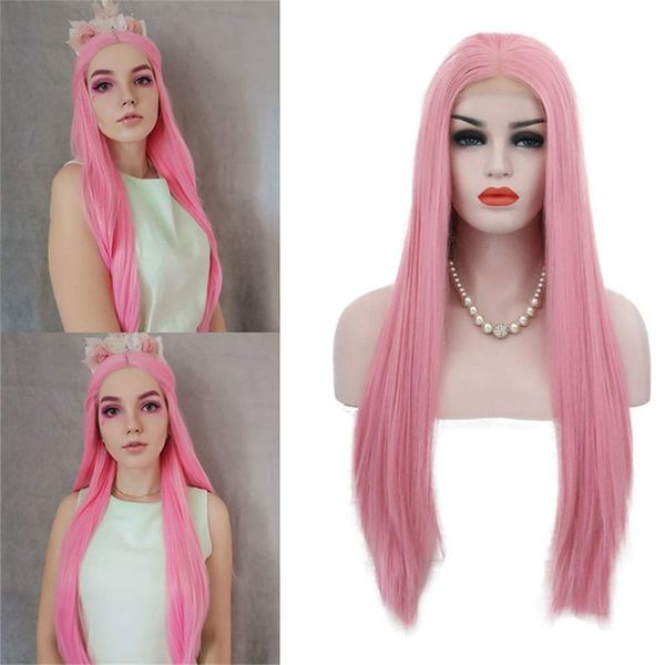 rongduoyi fashion pink lace front wigs long straight synthetic hair wig for women heat resistant fiber half hand cosplay hair, Black
rongduoyi fashion pink lace front wigs long straight synthetic hair wig for women heat resistant fiber half hand cosplay hair, Black