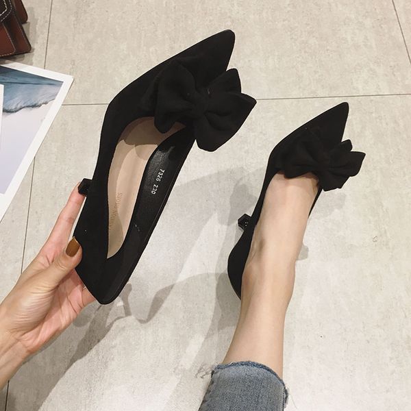 2020 spring autumn med square heel pointed toe pumps shoes women slip on big bowknot shallow mouth heels shoes, Black
2020 spring autumn med square heel pointed toe pumps shoes women slip on big bowknot shallow mouth heels shoes, Black
