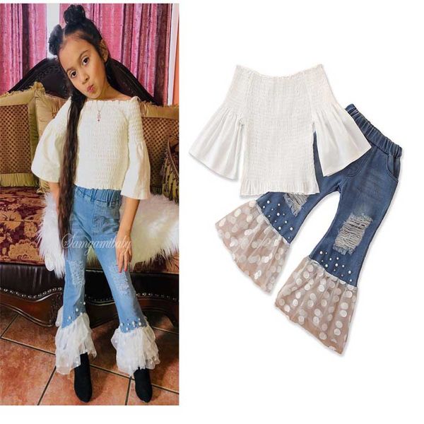 ins sweet girls suits kids outfits kids designer clothes girls white blouse+hole jeans lace pearl trousers girls sets kids clothes
ins sweet girls suits kids outfits kids designer clothes girls white blouse+hole jeans lace pearl trousers girls sets kids clothes