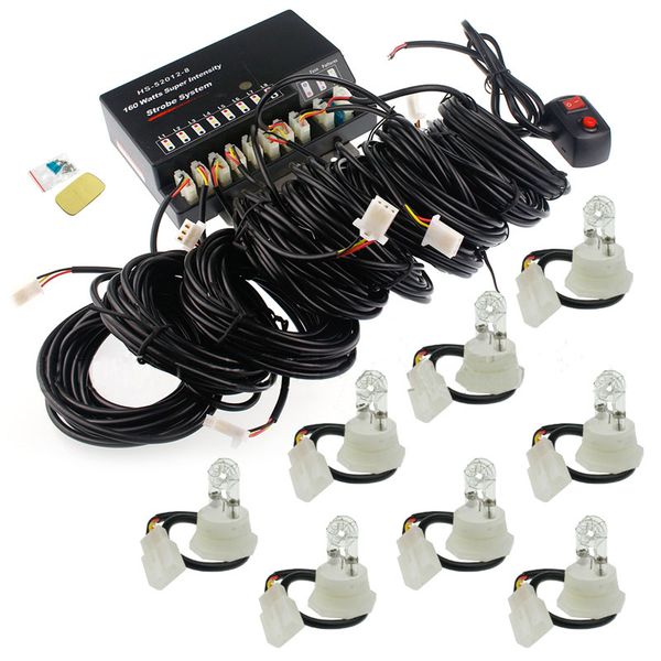 car white 8 hid bulb hide a way emergency hazard warning 160w strobe lights system
car white 8 hid bulb hide a way emergency hazard warning 160w strobe lights system