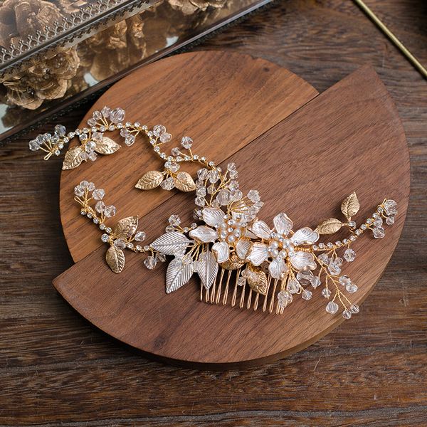 jonnafe hand wired gold blossom hair comb for bride rhinestone wedding headpiece hair accessories women jewelry, Golden;white
jonnafe hand wired gold blossom hair comb for bride rhinestone wedding headpiece hair accessories women jewelry, Golden;white