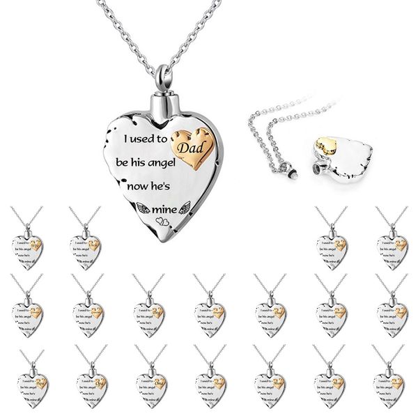 angel wing memorial keepsake ashes urn pendant heart necklace,i used to be his angel now he's mine, Silver
angel wing memorial keepsake ashes urn pendant heart necklace,i used to be his angel now he's mine, Silver