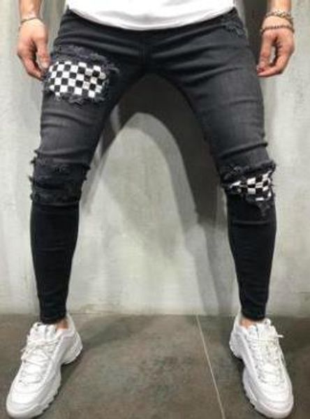 men designer pencil jeans casual knee holes pantalones fashion street skateboard pencil pants men clothing, Blue
men designer pencil jeans casual knee holes pantalones fashion street skateboard pencil pants men clothing, Blue