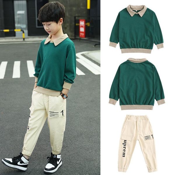 children's clothing spring and autumn new boys casual shirt + sports pants long-sleeved t-shirt trousers two-piece, White
children's clothing spring and autumn new boys casual shirt + sports pants long-sleeved t-shirt trousers two-piece, White