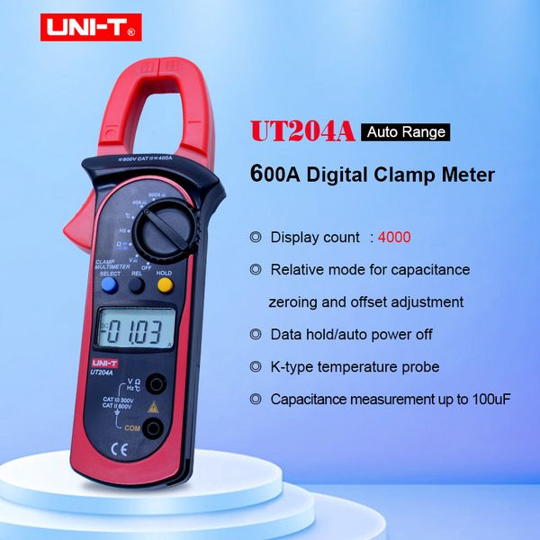 uni-t ut204a digital clamp meter true rms auto range ac dc measurement with temperature test 600v voltage continuity buzzer
uni-t ut204a digital clamp meter true rms auto range ac dc measurement with temperature test 600v voltage continuity buzzer