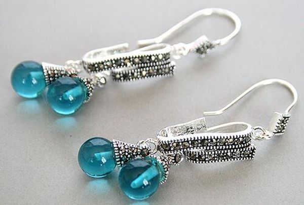 fashion-vintage 925 argent bleu opales pierre marcassite dangle crochet earrings2 2/5 ", Silver
fashion-vintage 925 argent bleu opales pierre marcassite dangle crochet earrings2 2/5 ", Silver