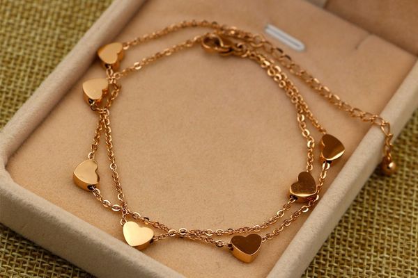 fashion stainless steel love double-deck charm heart foot chain anklets anklet bracelet rose gold color woman gift, Red;blue
fashion stainless steel love double-deck charm heart foot chain anklets anklet bracelet rose gold color woman gift, Red;blue