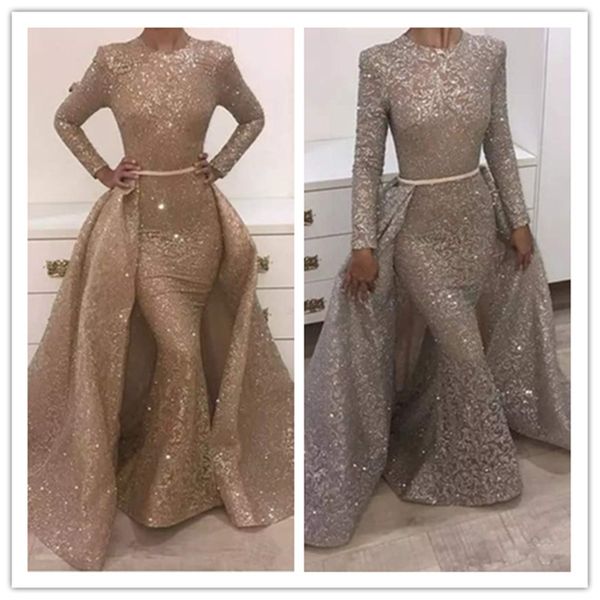 2019 new mermaid evening dresses jewel long sleeve unique design evening gowns lace with sequins beads crystals formal evening dresses, Black;red
2019 new mermaid evening dresses jewel long sleeve unique design evening gowns lace with sequins beads crystals formal evening dresses, Black;red