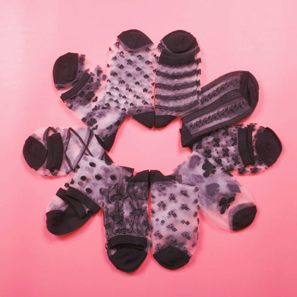 10pairs/lot newly women korean fashion lace ruffle crystal silk ankle sock glass black thin transparent socks, Black;white
10pairs/lot newly women korean fashion lace ruffle crystal silk ankle sock glass black thin transparent socks, Black;white