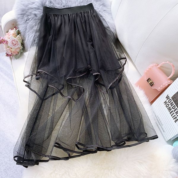 skirts women summer 2019 new irregular perspective midi mesh skirts high waist see through thin ball gown saias faldas, Black
skirts women summer 2019 new irregular perspective midi mesh skirts high waist see through thin ball gown saias faldas, Black