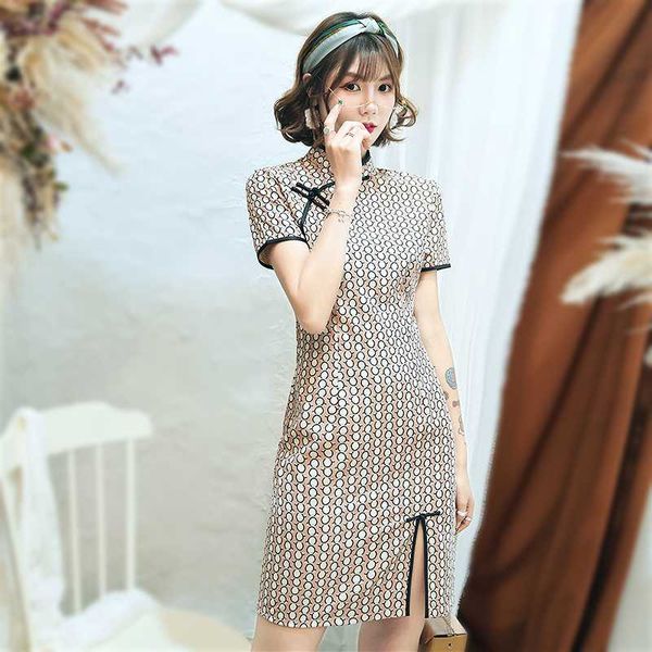 sheng coco pink mini qipao elegant chinese dress slim front split chi pao vestidos women's daily dress small circles cheongsam, Red
sheng coco pink mini qipao elegant chinese dress slim front split chi pao vestidos women's daily dress small circles cheongsam, Red