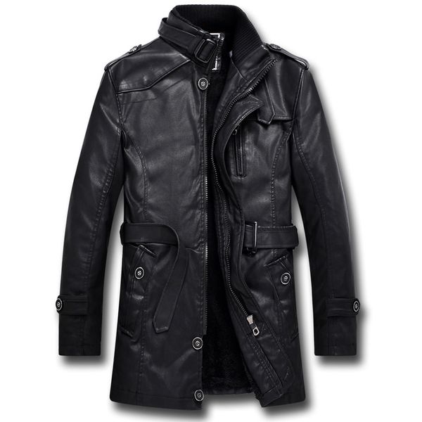 men thicken leather suede jackets men fleece lined stand collar long coats motorcycle casual slim male leather jacket, Black
men thicken leather suede jackets men fleece lined stand collar long coats motorcycle casual slim male leather jacket, Black