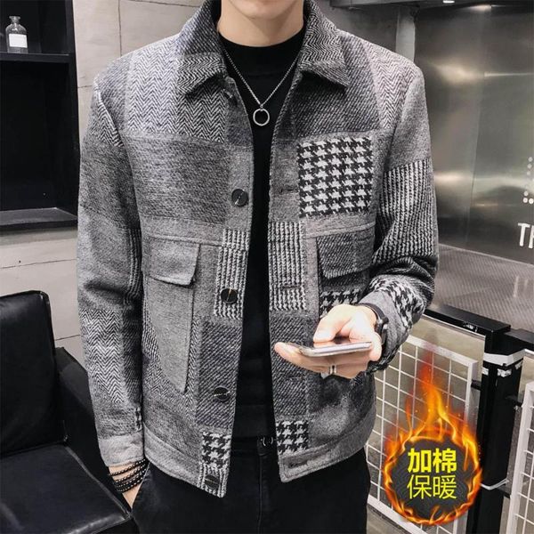2020 abrigos de mezcla de lana invierno para hombres, chaqueta ajustada corta a cuadros, abrigo casual,cazadora moda,, Black
2020 abrigos de mezcla de lana invierno para hombres, chaqueta ajustada corta a cuadros, abrigo casual,cazadora moda,, Black