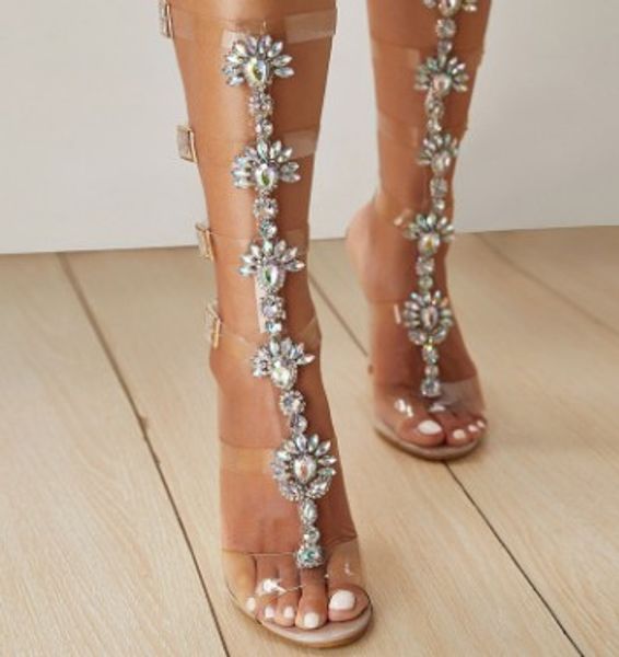size 35-42 shoes transparent belt buckle hollow roman boots fashion water diamond high heel sandals for women 114, Black
size 35-42 shoes transparent belt buckle hollow roman boots fashion water diamond high heel sandals for women 114, Black