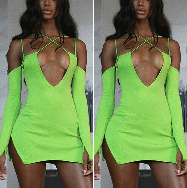 Women Sexy Bodycon Long Sleeve Dress Female Fashion Deep V Neck Strap Party Club Mini Split Dress Outfits
Women Sexy Bodycon Long Sleeve Dress Female Fashion Deep V Neck Strap Party Club Mini Split Dress Outfits