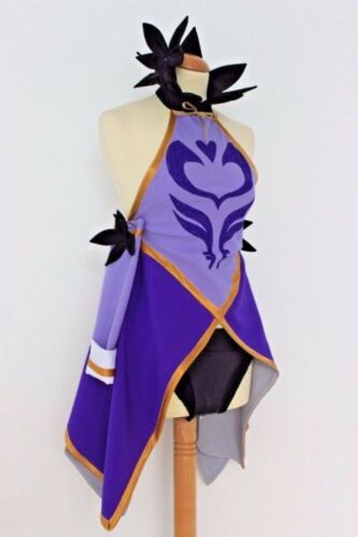 fairy tail lucy heartfilia 7 years later cosplay costume purple dress, Black;red