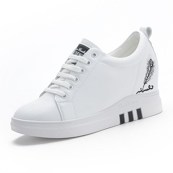 white vulcanized shoes woman 6cm high heels platform trainers chunky shoes womens leather sneakers casual elevator shoes women, Black
white vulcanized shoes woman 6cm high heels platform trainers chunky shoes womens leather sneakers casual elevator shoes women, Black