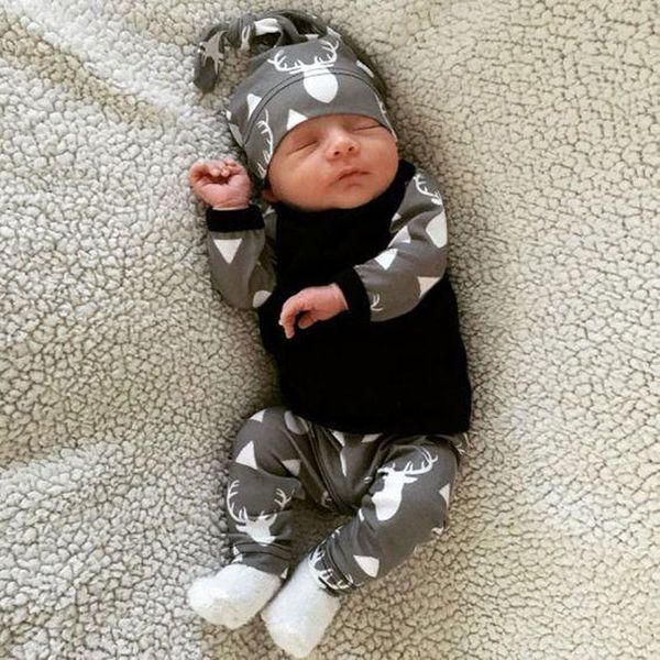 новорожденных младенцев мальчики одежда набор черного цвета deer печати топы футболка + брюки + hat 3шт осень зима рождественских костюмы, White
новорожденных младенцев мальчики одежда набор черного цвета deer печати топы футболка + брюки + hat 3шт осень зима рождественских костюмы, White