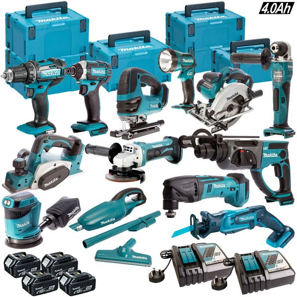 Комплект монстра Makita 18V LXT Бесшнуровой 13pcs с 4 x 4.0 AH BL1840, случаем DC18RC
Комплект монстра Makita 18V LXT Бесшнуровой 13pcs с 4 x 4.0 AH BL1840, случаем DC18RC