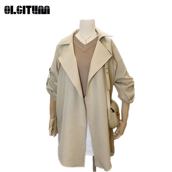 new 2018 autumn/winter women fashion temperament strap long slim windbreaker with belt female trench black gray pink, Tan;black
new 2018 autumn/winter women fashion temperament strap long slim windbreaker with belt female trench black gray pink, Tan;black