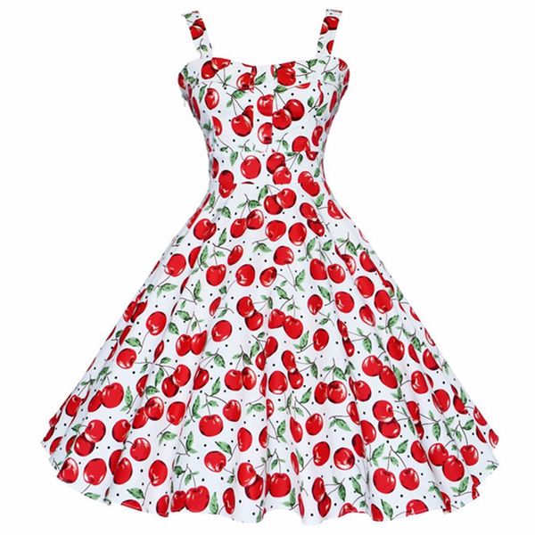 

joineles summer dress vintage rockabilly dress jurken 60s 50s retro big swing floral pinup women audrey hepburn vestidos, Black;gray