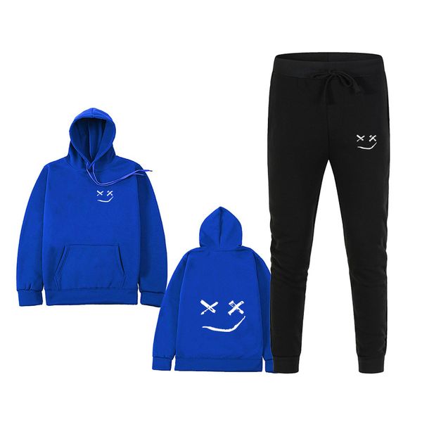 new smiley printed hoodies sets tracksuit sweatshirt fleece hoodie+sweatpants jogging homme pullover two-piece set sport suit, Black;blue
new smiley printed hoodies sets tracksuit sweatshirt fleece hoodie+sweatpants jogging homme pullover two-piece set sport suit, Black;blue