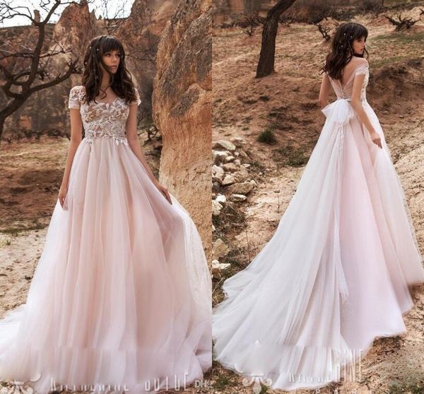 2020 bohemian wedding dresses jewel neck short sleeves a line tulle lace appliques bridal gowns summer beach wedding gowns, White
2020 bohemian wedding dresses jewel neck short sleeves a line tulle lace appliques bridal gowns summer beach wedding gowns, White